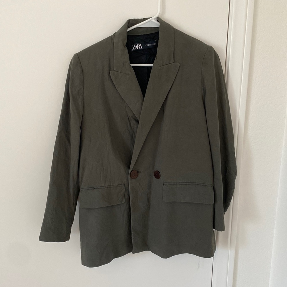ZARA OLIVE GREEN BLAZER